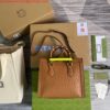 Replica Gucci Diana Small Tote Bag Ostrich Top Handle Bag 660195 Beige