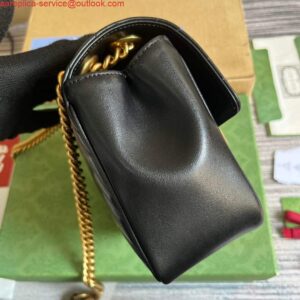 Replica Gucci 739682 GG Marmont Matelassé mini tote bag Black 2