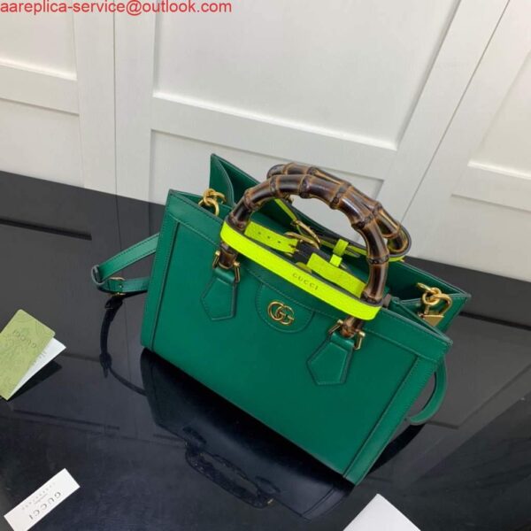 Replica Gucci Diana small tote bag top handle bag 660195 Green 4