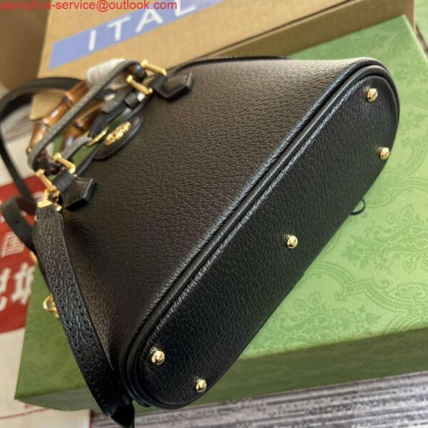 Replica Gucci 715775 Gucci Diana Mini Tote Bag Black leather 7