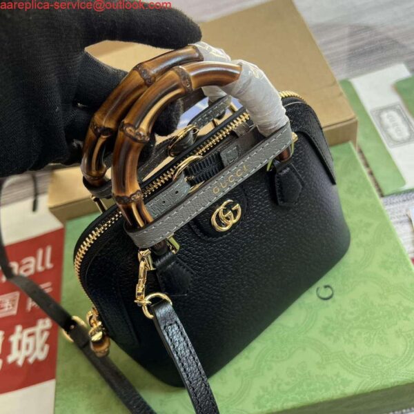 Replica Gucci 715775 Gucci Diana Mini Tote Bag Black leather 9