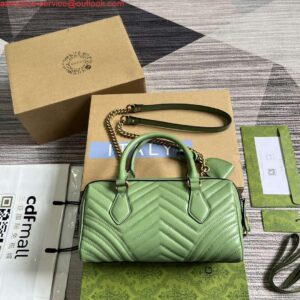 Replica Gucci 746319 GG Marmont Small Top Handle Bag Green