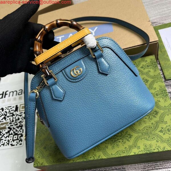 Replica Gucci 715775 Gucci Diana Mini Tote Bag Blue leather 5