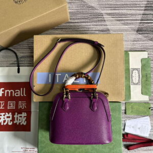 Replica Gucci 715775 Gucci Diana Mini Tote Bag Purple leather