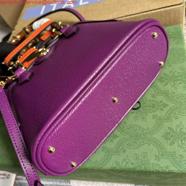 Replica Gucci 715775 Gucci Diana Mini Tote Bag Purple leather 9