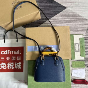 Replica Gucci 715775 Gucci Diana Mini Tote Bag Royal blue leather