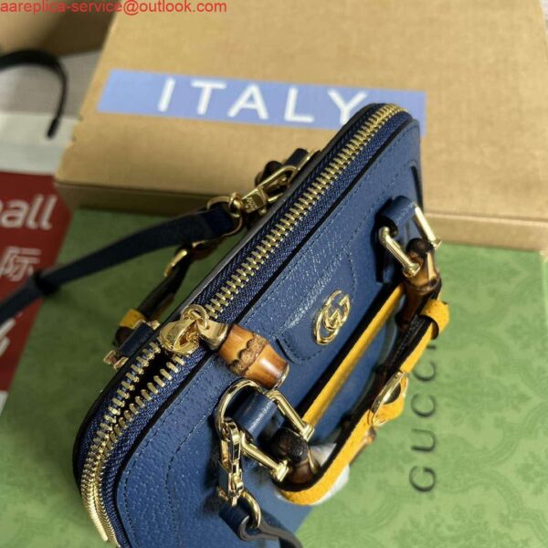 Replica Gucci 715775 Gucci Diana Mini Tote Bag Royal blue leather 7