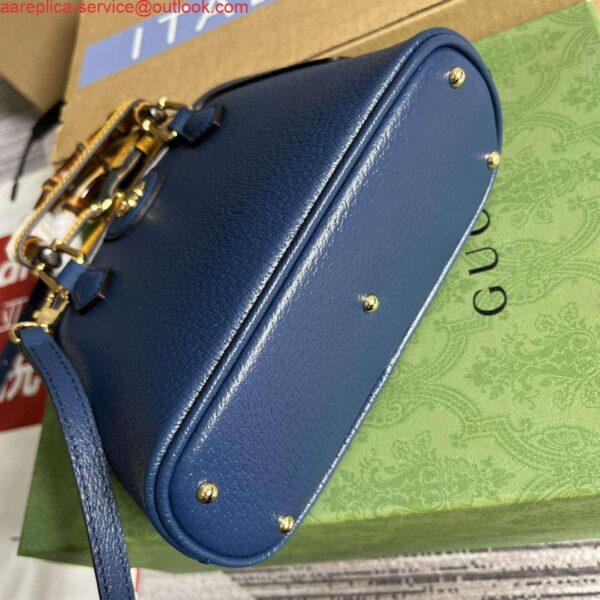 Replica Gucci 715775 Gucci Diana Mini Tote Bag Royal blue leather 8