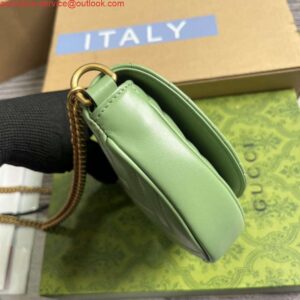 Replica Gucci 746431 GG Marmont Matelassé Chain Mini Bag Green 2