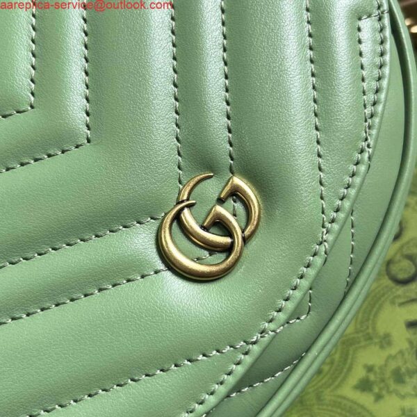 Replica Gucci 746431 GG Marmont Matelassé Chain Mini Bag Green 6