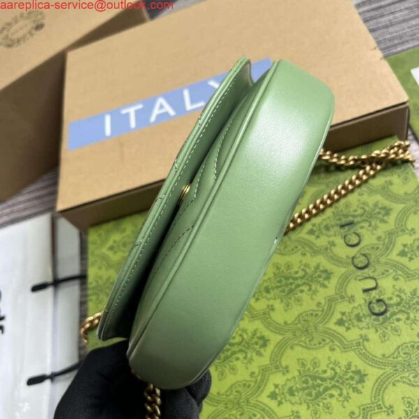 Replica Gucci 746431 GG Marmont Matelassé Chain Mini Bag Green 7