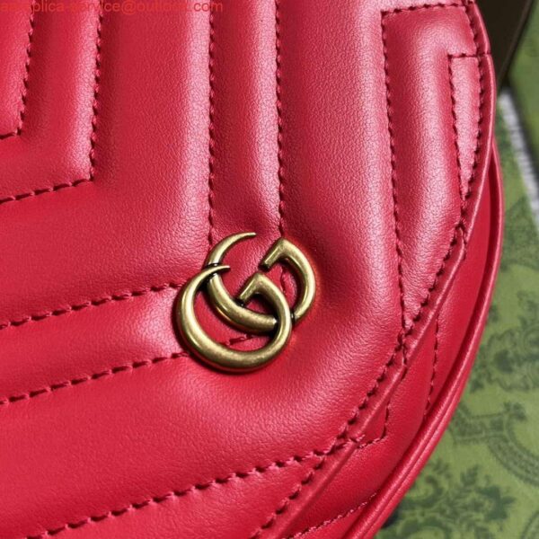 Replica Gucci 746431 GG Marmont Matelassé Chain Mini Bag Red 6