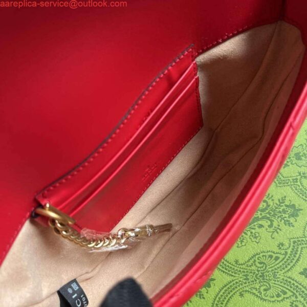 Replica Gucci 746431 GG Marmont Matelassé Chain Mini Bag Red 10