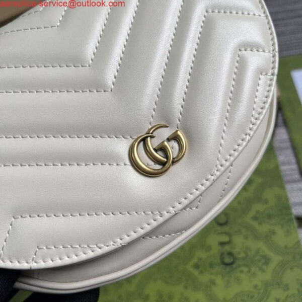 Replica Gucci 746431 GG Marmont Matelassé Chain Mini Bag White 6