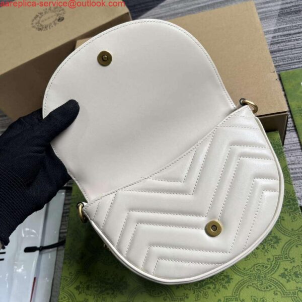 Replica Gucci 746431 GG Marmont Matelassé Chain Mini Bag White 9