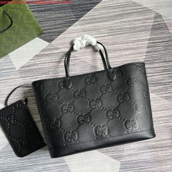 Replica Gucci 726755 Jumbo GG large tote bag Black 3