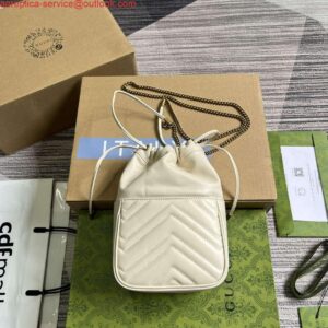 Replica Gucci 746433 GG Marmont Mini Bucket Bag White