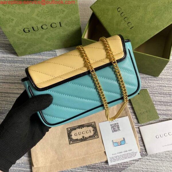 Replica Gucci GG Marmont mini bag 574969 Blue and Apricot 3