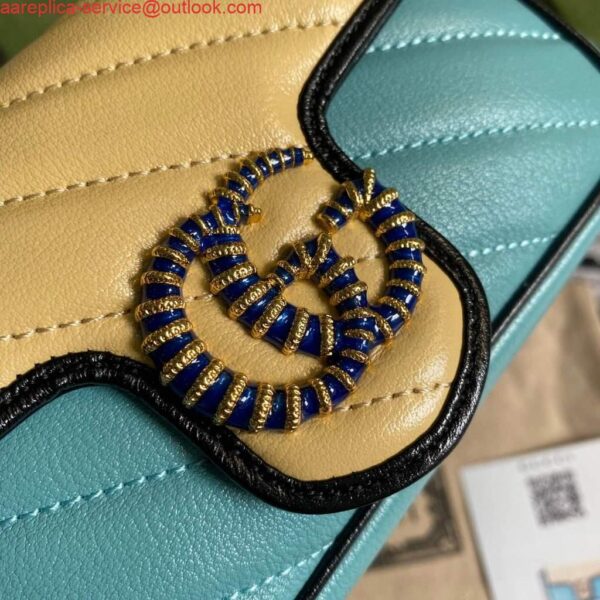 Replica Gucci GG Marmont mini bag 574969 Blue and Apricot 5