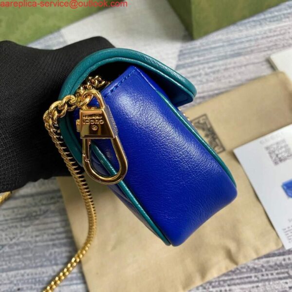 Replica Gucci GG Marmont super mini bag 574969 Blue 4