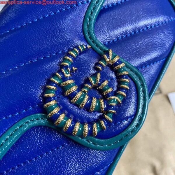 Replica Gucci GG Marmont super mini bag 574969 Blue 5