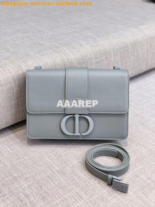 Replica Dior 30 Montaigne Bag Stone Grey Ultramatte Grained Calfskin 4