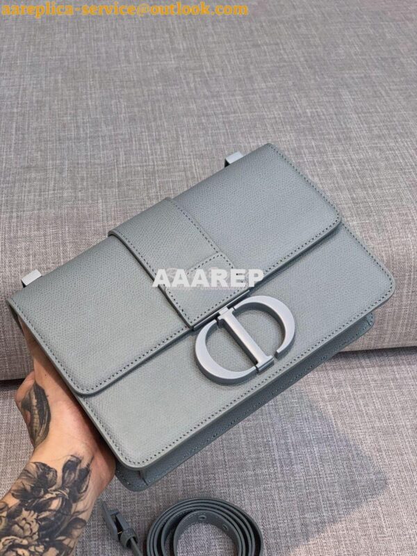 Replica Dior 30 Montaigne Bag Stone Grey Ultramatte Grained Calfskin 6