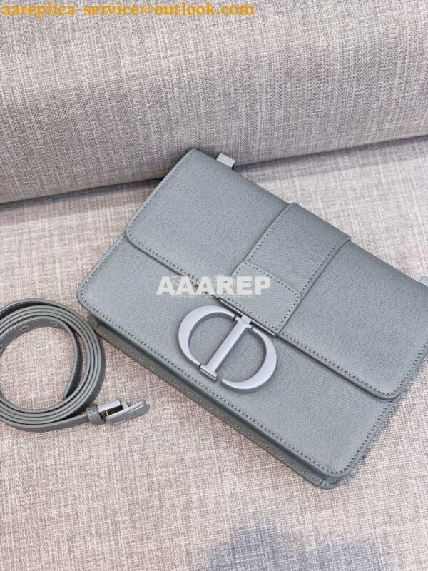 Replica Dior 30 Montaigne Bag Stone Grey Ultramatte Grained Calfskin 7