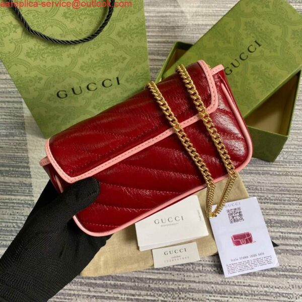 Replica Gucci GG Marmont super mini bag 574969 Wine Red 3