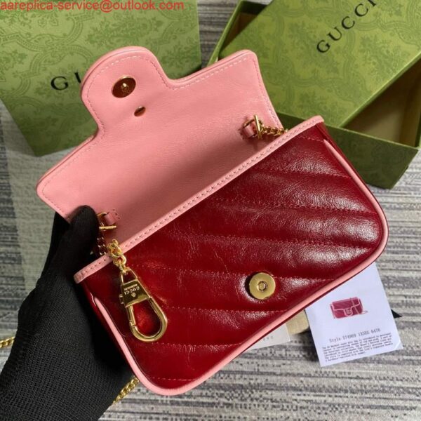 Replica Gucci GG Marmont super mini bag 574969 Wine Red 7