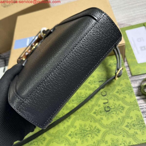 Replica Gucci 739079 Diana Mini Tote Bag Black Leather 5