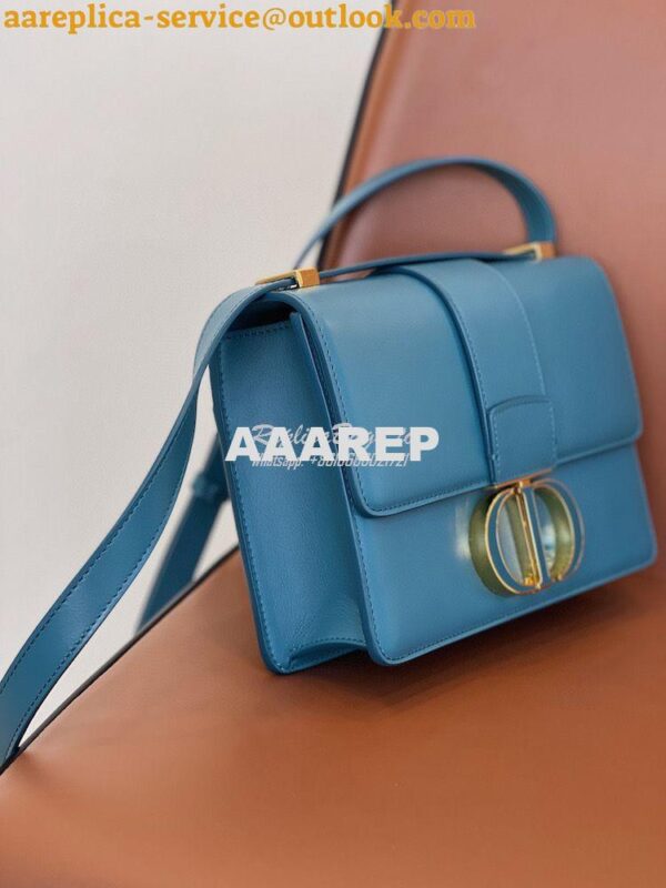 Replica Dior 30 Montaigne Bag with Tonal Enamel CD M9203U Steel Blue 5