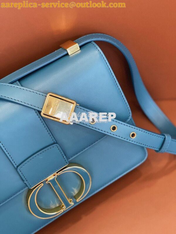 Replica Dior 30 Montaigne Bag with Tonal Enamel CD M9203U Steel Blue 7