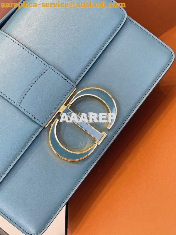 Replica Dior 30 Montaigne Bag with Tonal Enamel CD M9203U Steel Blue 8