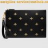 Replica Gucci Bee Print GG Supreme Portfolio Pouch