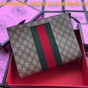 Replica Gucci Beige GG Supreme Web Portfolio Pouch 2