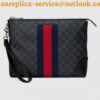 Replica Gucci Black GG Supreme Web Portfolio Pouch 2