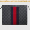 Replica Gucci Black Portfolio Pouch Bag With Interlocking G 2