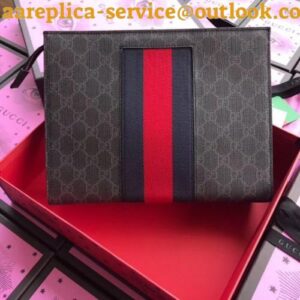 Replica Gucci Black GG Supreme Web Portfolio Pouch 2