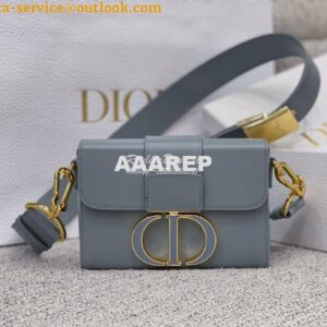 Replica Dior 30 Montaigne Box Bag with Tonal Enamel CD M9204U Cloud Bl