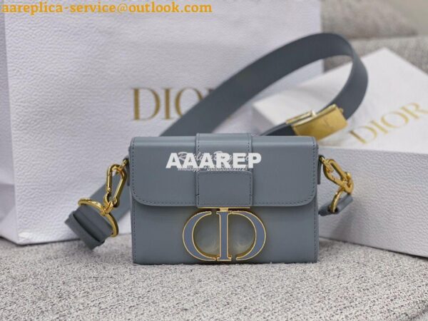 Replica Dior 30 Montaigne Box Bag with Tonal Enamel CD M9204U Cloud Bl 3