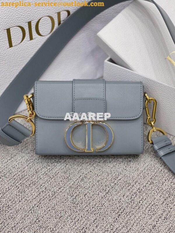 Replica Dior 30 Montaigne Box Bag with Tonal Enamel CD M9204U Cloud Bl 5