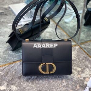 Replica Dior 30 Montaigne Calfskin Bag in Black