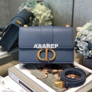 Replica Dior 30 Montaigne Calfskin Bag in Denim Blue