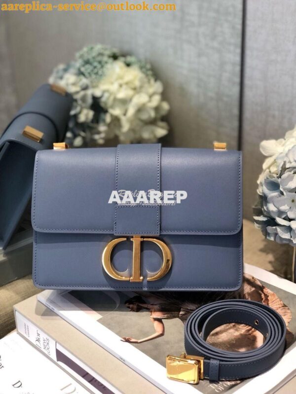 Replica Dior 30 Montaigne Calfskin Bag in Denim Blue 5