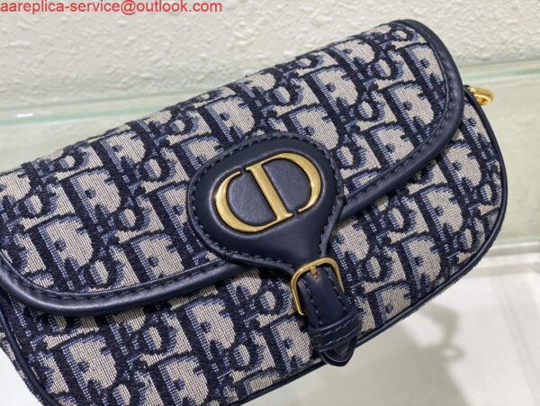 Replica Dior M9327 Bobby bag East West Oblique Jacquard Navy Blue Box Calfskin 6