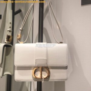 Replica Dior 30 Montaigne Calfskin Bag in White 2