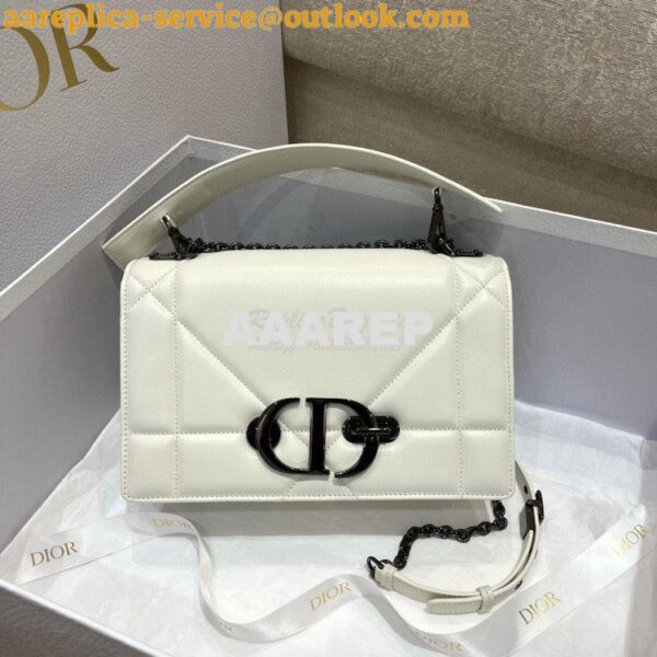 Replica Dior 30 Montaigne Chain Bag With Handle in Latte Maxicannage L 3