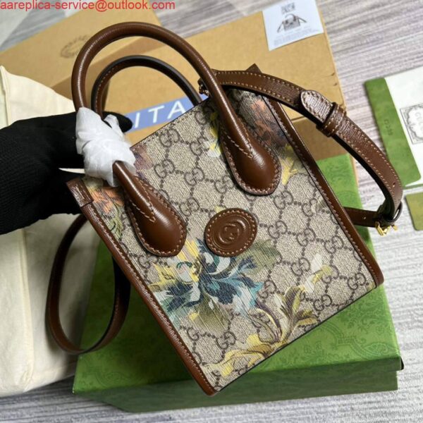 Replica Gucci 671623 Mini Tote Bag With Lnterlocking G Brown 5