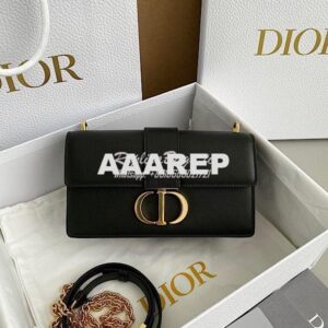 Replica Dior 30 Montaigne East-west Bag in Black Calfskin M9334